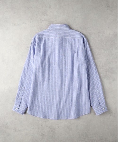BACK NUMBER（バックナンバー）の「【BACK NUMBER】綿麻ストライプシャツ（シャツ/ブラウス・メンズ・ホワイト/ネイビー・XL/L/M/S）」の8枚目の写真
