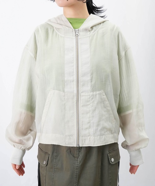 LUCA/LADY LUCK LUCA(ルカ/レディラックルカ)の「LC/LLL シアーフードブルゾン/シアーパーカー(ブルゾン・レディース・ライトグレー/イエロー/ブラック/オフホワイト・FREE)」の19枚目の写真