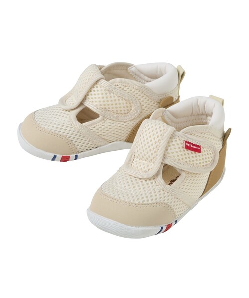 HOT BISCUITS（ホットビスケッツ）の「かかと顔 メッシュ ファーストベビーシューズ（スニーカー・キッズ・ラベンダー/グリーン/イエロー/マルチ/アイボリー・13.5cm/12.5cm/12cm/13cm/11.5cm）」の2枚目の写真