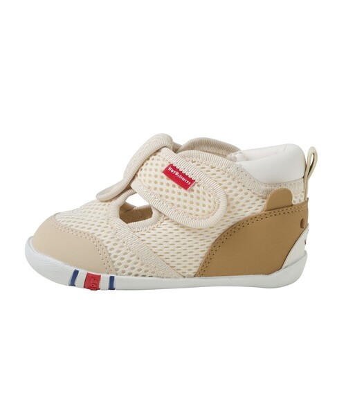 HOT BISCUITS（ホットビスケッツ）の「かかと顔 メッシュ ファーストベビーシューズ（スニーカー・キッズ・ラベンダー/グリーン/イエロー/マルチ/アイボリー・13.5cm/12.5cm/12cm/13cm/11.5cm）」の9枚目の写真