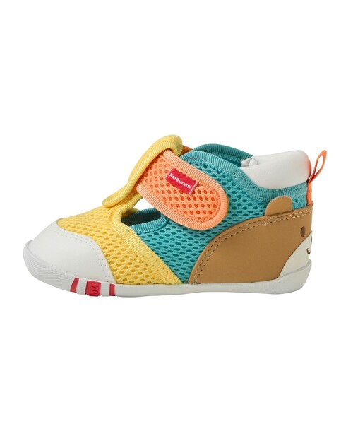 HOT BISCUITS（ホットビスケッツ）の「かかと顔 メッシュ ファーストベビーシューズ（スニーカー・キッズ・ラベンダー/グリーン/イエロー/マルチ/アイボリー・13.5cm/12.5cm/12cm/13cm/11.5cm）」の16枚目の写真