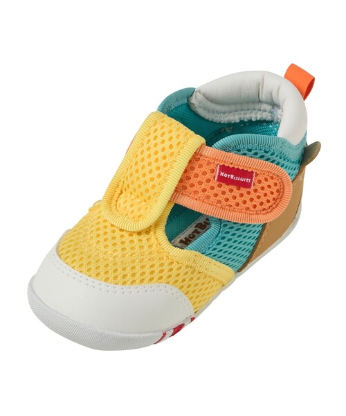 HOT BISCUITS（ホットビスケッツ）の「かかと顔 メッシュ ファーストベビーシューズ（スニーカー・キッズ・ラベンダー/グリーン/イエロー/マルチ/アイボリー・13.5cm/12.5cm/12cm/13cm/11.5cm）」の20枚目の写真