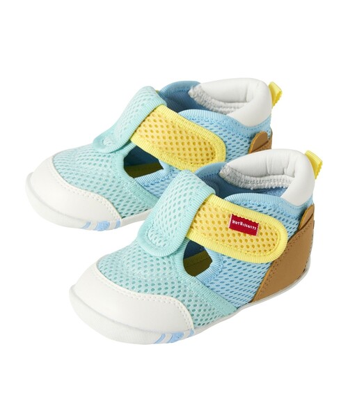 HOT BISCUITS（ホットビスケッツ）の「かかと顔 メッシュ ファーストベビーシューズ（スニーカー・キッズ・ラベンダー/グリーン/イエロー/マルチ/アイボリー・13.5cm/12.5cm/12cm/13cm/11.5cm）」の3枚目の写真