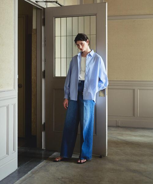 【未使用】MILK バンビカットソー ピンク ストライプ セール】エアリーコットンアソートストライプシャツ（シャツ/ブラウス