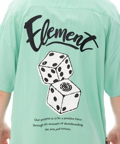ELEMENT(エレメント)の「ELEMENT メンズ DICE SHIRTS SS 半袖シャツ 【2025年春夏モデル】/エレメントバックプリントボーリングシャツ(シャツ/ブラウス・メンズ・ブラック/グリーン・LARGE/MEDIUM/X-LARGE)」の6枚目の写真