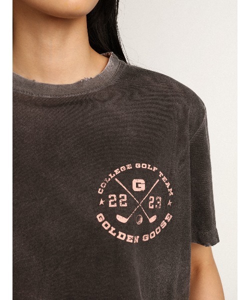 GOLDEN GOOSE（ゴールデングース）の「Journey T-shirts ウィメンズ（Tシャツ/カットソー・レディース・ダークグレー・M/XXS/XS/S/L/XL）」の6枚目の写真
