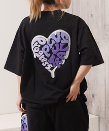 ハート サガラ刺繍 スウェットTシャツ【セットアップ可能】/ Heart Sagara Embroidery Sweat T-Shirt