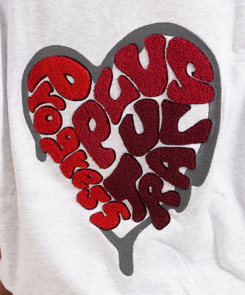 ハート サガラ刺繍 スウェットTシャツ【セットアップ可能】/ Heart Sagara Embroidery Sweat T-Shirt