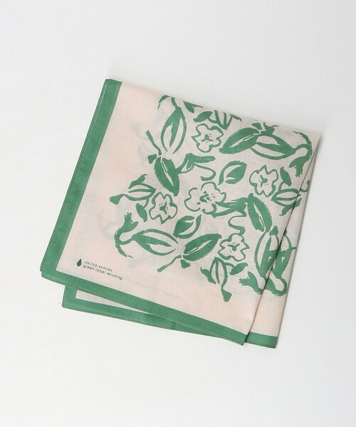 green label relaxing（グリーンレーベルリラクシング）の「GLR Be happy ハンカチ（ハンカチ/ハンドタオル・メンズ・オレンジ系その他/ケリーグリーン・FREE）」の2枚目の写真