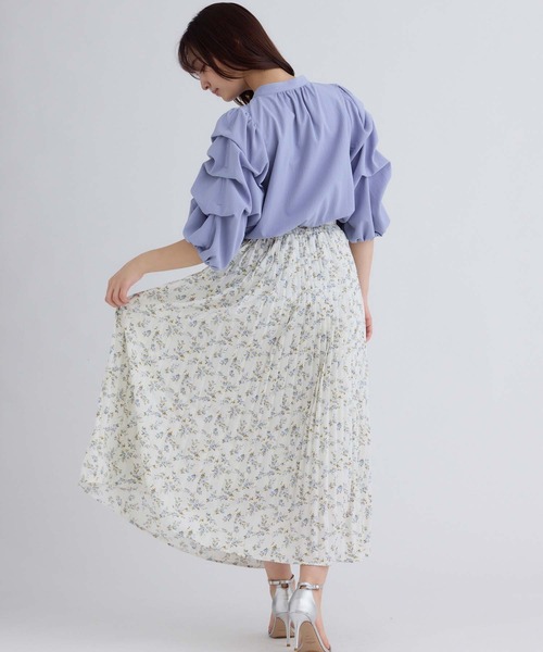 fifth（フィフス）の「【サイズ展開あり】フラワープリントプリーツスカート（スカート・レディース・ブラック/アイボリー・M/XS）」の14枚目の写真