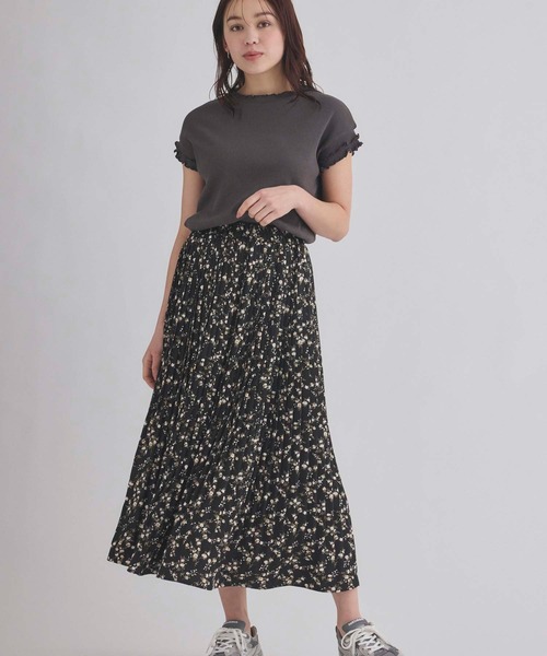 fifth（フィフス）の「【サイズ展開あり】フラワープリントプリーツスカート（スカート・レディース・ブラック/アイボリー・M/XS）」の7枚目の写真