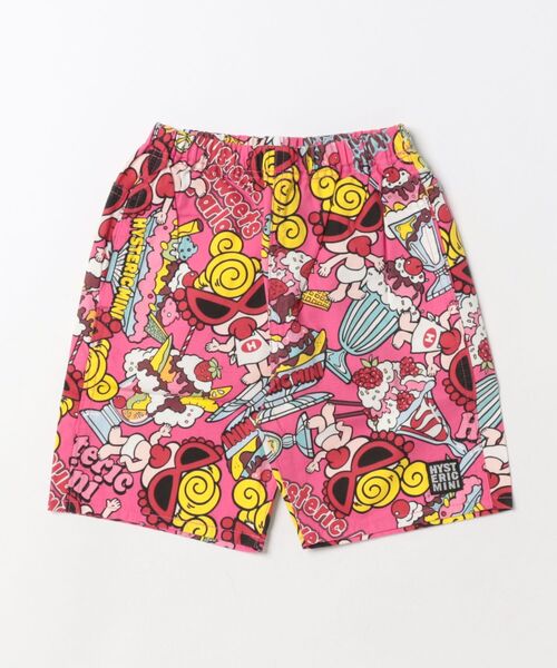 HYSTERIC MINI（ヒステリックミニ）の「Hystericmini　SWEETS PARLOUR総柄 綿オックス ショートパンツ（その他パンツ・キッズ・ホワイト系その他/ピンク系その他・100/110/120）」の2枚目の写真