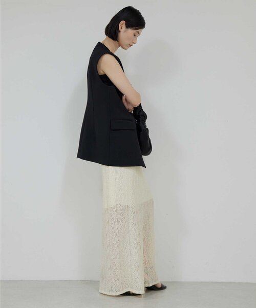 GALLARDAGALANTE（ガリャルダガランテ）の「ラメラッセルスカート（スカート・レディース・アイボリー/ブラック・FREE）」の8枚目の写真