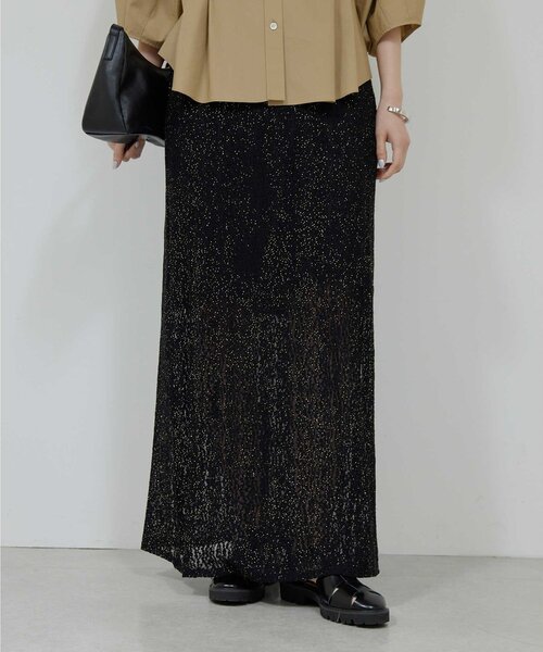 GALLARDAGALANTE（ガリャルダガランテ）の「ラメラッセルスカート（スカート・レディース・アイボリー/ブラック・FREE）」の12枚目の写真