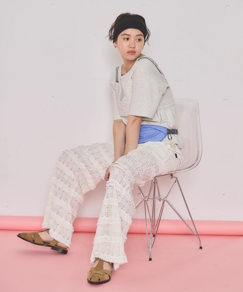 MIRROR STOKE（ミラーストーク）の「【ZOZO限定】LACE PANTS/レースパンツ（その他パンツ・レディース・ブラック/オフホワイト・MEDIUM）」の16枚目の写真