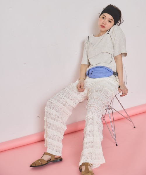 MIRROR STOKE（ミラーストーク）の「【ZOZO限定】LACE PANTS/レースパンツ（その他パンツ・レディース・ブラック/オフホワイト・MEDIUM）」の17枚目の写真