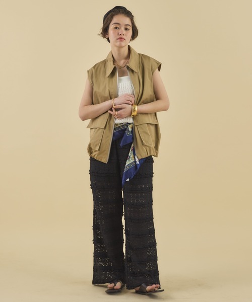 MIRROR STOKE（ミラーストーク）の「【ZOZO限定】LACE PANTS/レースパンツ（その他パンツ・レディース・ブラック/オフホワイト・MEDIUM）」の12枚目の写真