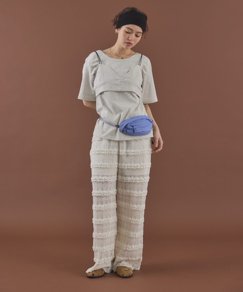MIRROR STOKE（ミラーストーク）の「【ZOZO限定】LACE PANTS/レースパンツ（その他パンツ・レディース・ブラック/オフホワイト・MEDIUM）」の7枚目の写真
