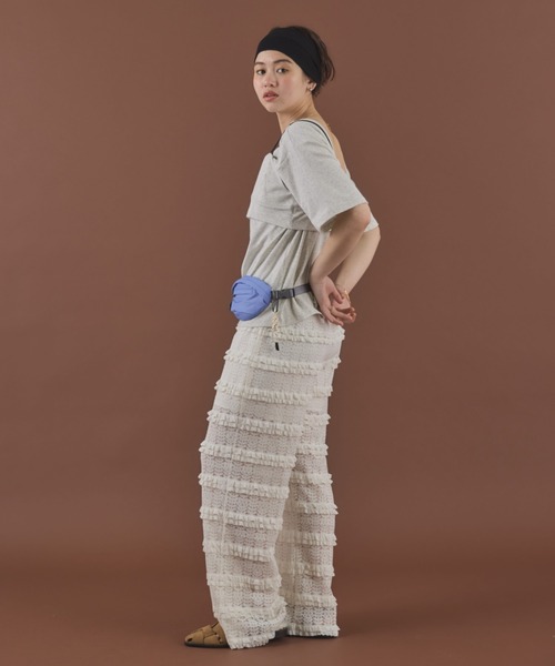 MIRROR STOKE（ミラーストーク）の「【ZOZO限定】LACE PANTS/レースパンツ（その他パンツ・レディース・ブラック/オフホワイト・MEDIUM）」の8枚目の写真