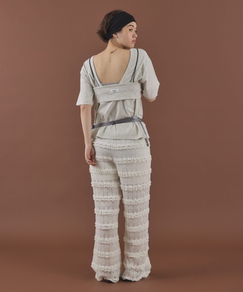 MIRROR STOKE（ミラーストーク）の「【ZOZO限定】LACE PANTS/レースパンツ（その他パンツ・レディース・ブラック/オフホワイト・MEDIUM）」の9枚目の写真