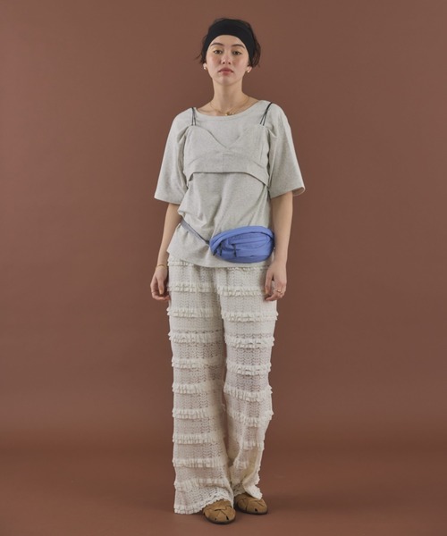MIRROR STOKE（ミラーストーク）の「【ZOZO限定】LACE PANTS/レースパンツ（その他パンツ・レディース・ブラック/オフホワイト・MEDIUM）」の10枚目の写真