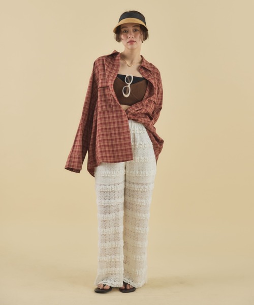 MIRROR STOKE（ミラーストーク）の「【ZOZO限定】LACE PANTS/レースパンツ（その他パンツ・レディース・ブラック/オフホワイト・MEDIUM）」の18枚目の写真