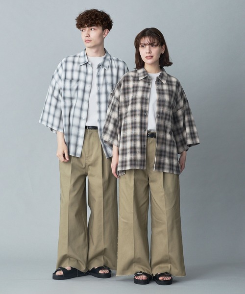 namacheko フリンジスラックス RUUBON】cutoff fringe chino slacks / カットオフフリンジチノ