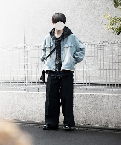 RUUBON（ルーボン）の「【RUUBON】cutoff fringe chino slacks / カットオフフリンジチノスラックス（チノパンツ・メンズ・ベージュ/ブラック・L/M/S）」の15枚目の写真