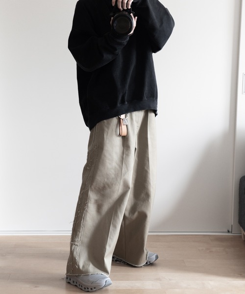 RUUBON】cutoff fringe chino slacks / カットオフフリンジチノ