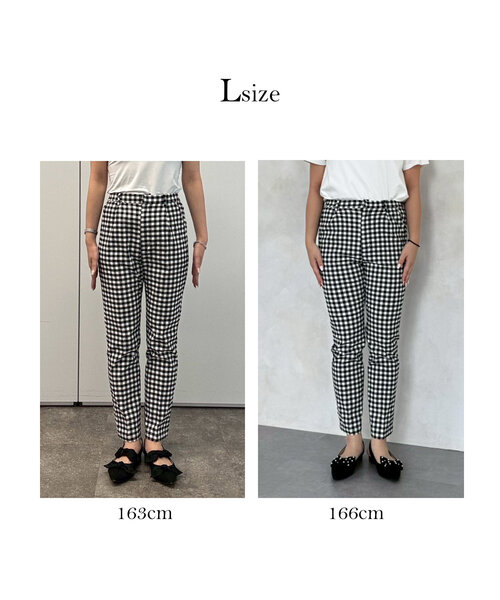 prose verse（プロズヴェール）の「スーパーストレッチギンガムスリムテーパードパンツ（その他パンツ・レディース・ブラック系その他・PL/PM/TM/TL/LARGE/MEDIUM）」の3枚目の写真