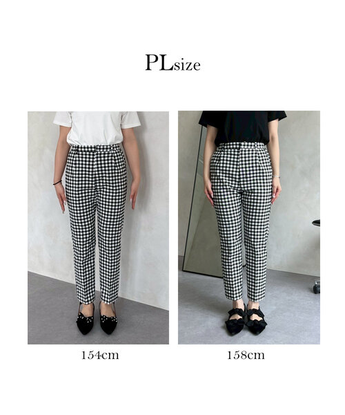 prose verse（プロズヴェール）の「スーパーストレッチギンガムスリムテーパードパンツ（その他パンツ・レディース・ブラック系その他・PL/PM/TM/TL/LARGE/MEDIUM）」の5枚目の写真