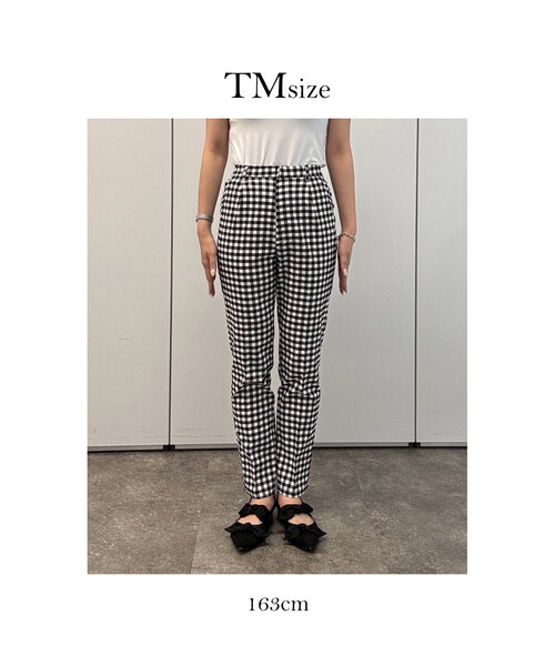 prose verse（プロズヴェール）の「スーパーストレッチギンガムスリムテーパードパンツ（その他パンツ・レディース・ブラック系その他・PL/PM/TM/TL/LARGE/MEDIUM）」の6枚目の写真