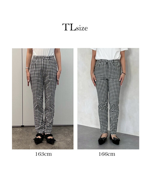 prose verse（プロズヴェール）の「スーパーストレッチギンガムスリムテーパードパンツ（その他パンツ・レディース・ブラック系その他・PL/PM/TM/TL/LARGE/MEDIUM）」の7枚目の写真