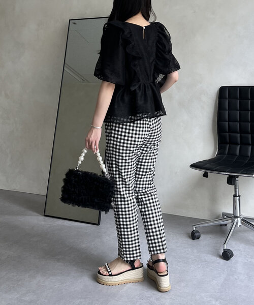 prose verse（プロズヴェール）の「スーパーストレッチギンガムスリムテーパードパンツ（その他パンツ・レディース・ブラック系その他・PL/PM/TM/TL/LARGE/MEDIUM）」の18枚目の写真