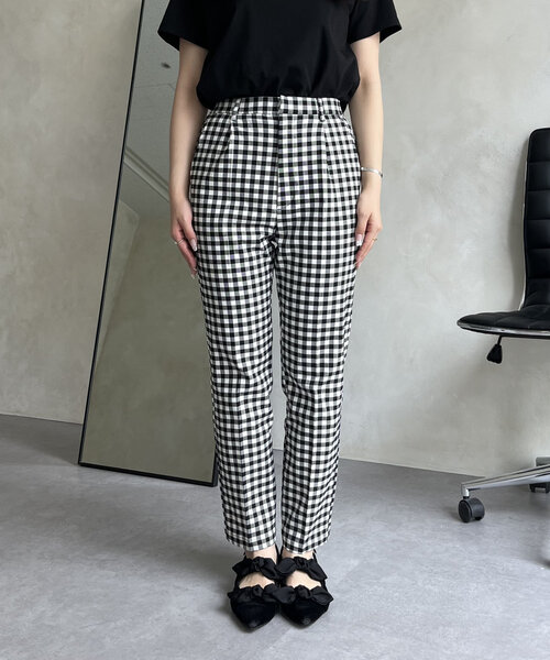 prose verse（プロズヴェール）の「スーパーストレッチギンガムスリムテーパードパンツ（その他パンツ・レディース・ブラック系その他・PL/PM/TM/TL/LARGE/MEDIUM）」の22枚目の写真