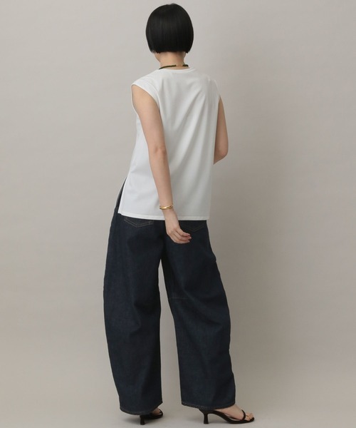 A part by（アパートバイ）の「NEWSTARポンチノースリーブTシャツ（Tシャツ/カットソー・レディース・ブラック/オフホワイト・FREE）」の6枚目の写真