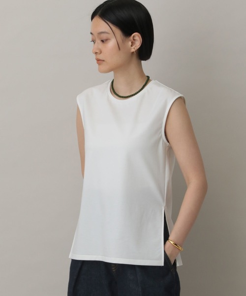 A part by（アパートバイ）の「NEWSTARポンチノースリーブTシャツ（Tシャツ/カットソー・レディース・ブラック/オフホワイト・FREE）」の7枚目の写真