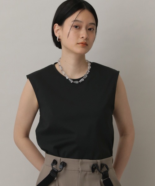 A part by（アパートバイ）の「NEWSTARポンチノースリーブTシャツ（Tシャツ/カットソー・レディース・ブラック/オフホワイト・FREE）」の13枚目の写真