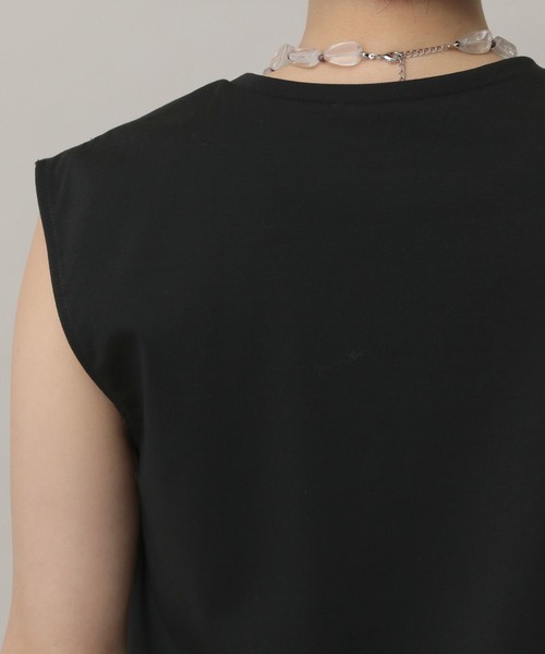 A part by（アパートバイ）の「NEWSTARポンチノースリーブTシャツ（Tシャツ/カットソー・レディース・ブラック/オフホワイト・FREE）」の20枚目の写真
