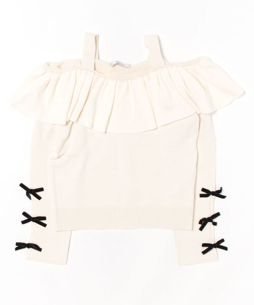 Ank Rouge(アンクルージュ)の「オフショルフリルニットTOPS(ニット/セーター・レディース・アイボリー/ピンク・M)」の10枚目の写真