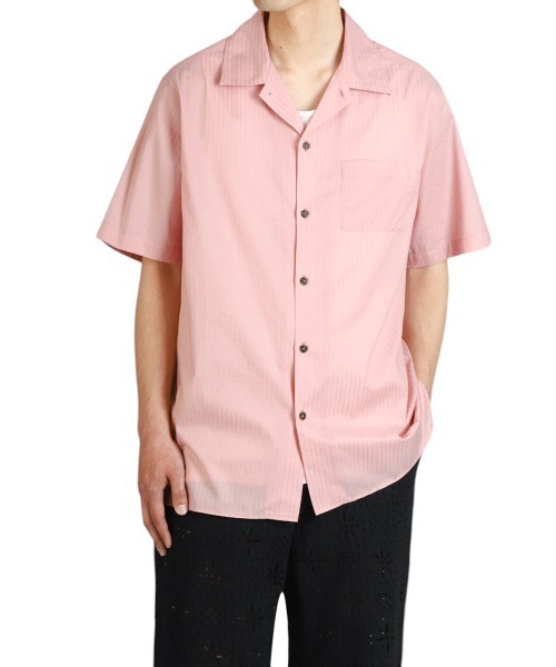 BALLAST ARK（バラストアーク）の「BALLAST ARK / バラストアーク：DOBBY  DOT STRIPE S/S SHIRT：BA11-SH02[AST]（シャツ/ブラウス・メンズ・ホワイト/ピンク・M/L）」の8枚目の写真