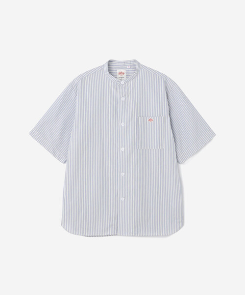 ダントン danton バンドカラーシャツ リネン DANTON | コットンリネン バンドカラーシャツ STRIPE MEN