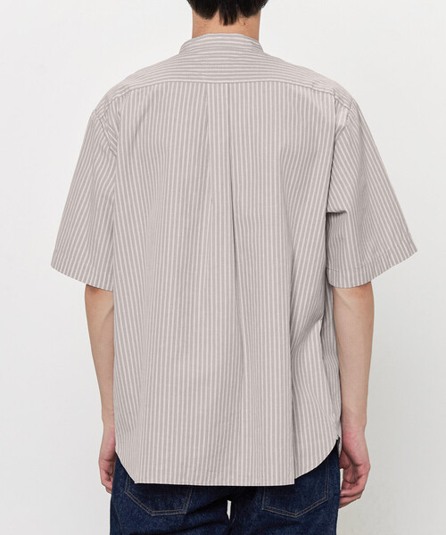DANTON | コットンリネン バンドカラーシャツ STRIPE MEN