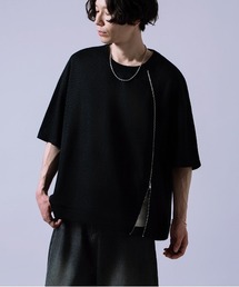 フロントジッパー サマーニット 半袖Tシャツ