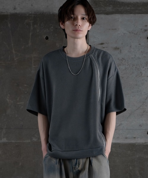 セール】フロントジッパー サマーニット 半袖Tシャツ（Tシャツ