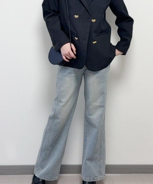 shoppinggo（ショッピングゴー）の「サイドラインデニムパンツ（デニムパンツ・レディース・ライトブルー/ブルー系その他2・M/L）」の5枚目の写真