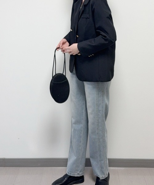 shoppinggo（ショッピングゴー）の「サイドラインデニムパンツ（デニムパンツ・レディース・ライトブルー/ブルー系その他2・M/L）」の4枚目の写真