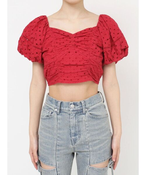 RESEXXY（リゼクシー）の「コットンレースパフブラウス（シャツ/ブラウス・レディース・ホワイト/ブラック/レッド・FREE）」の9枚目の写真