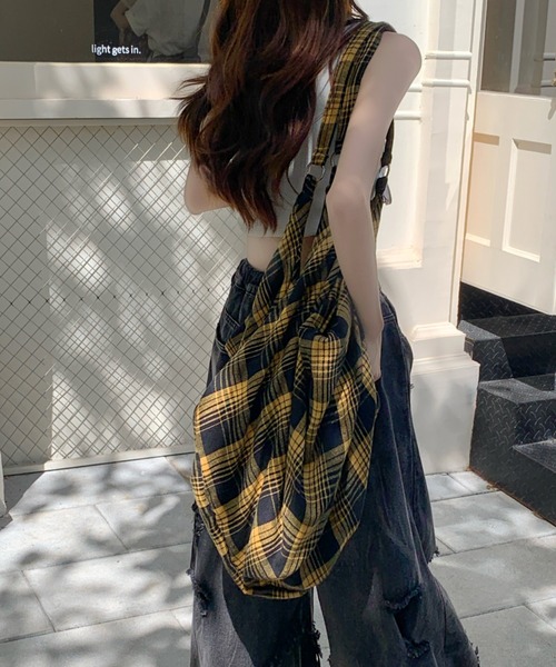 セール】大容量チェックショルダーバッグ（ショルダーバッグ）｜MONO8