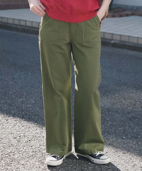ベイカーパンツ グリーン THREE FIFTY STANDARD ベーシックなベイカーパンツ